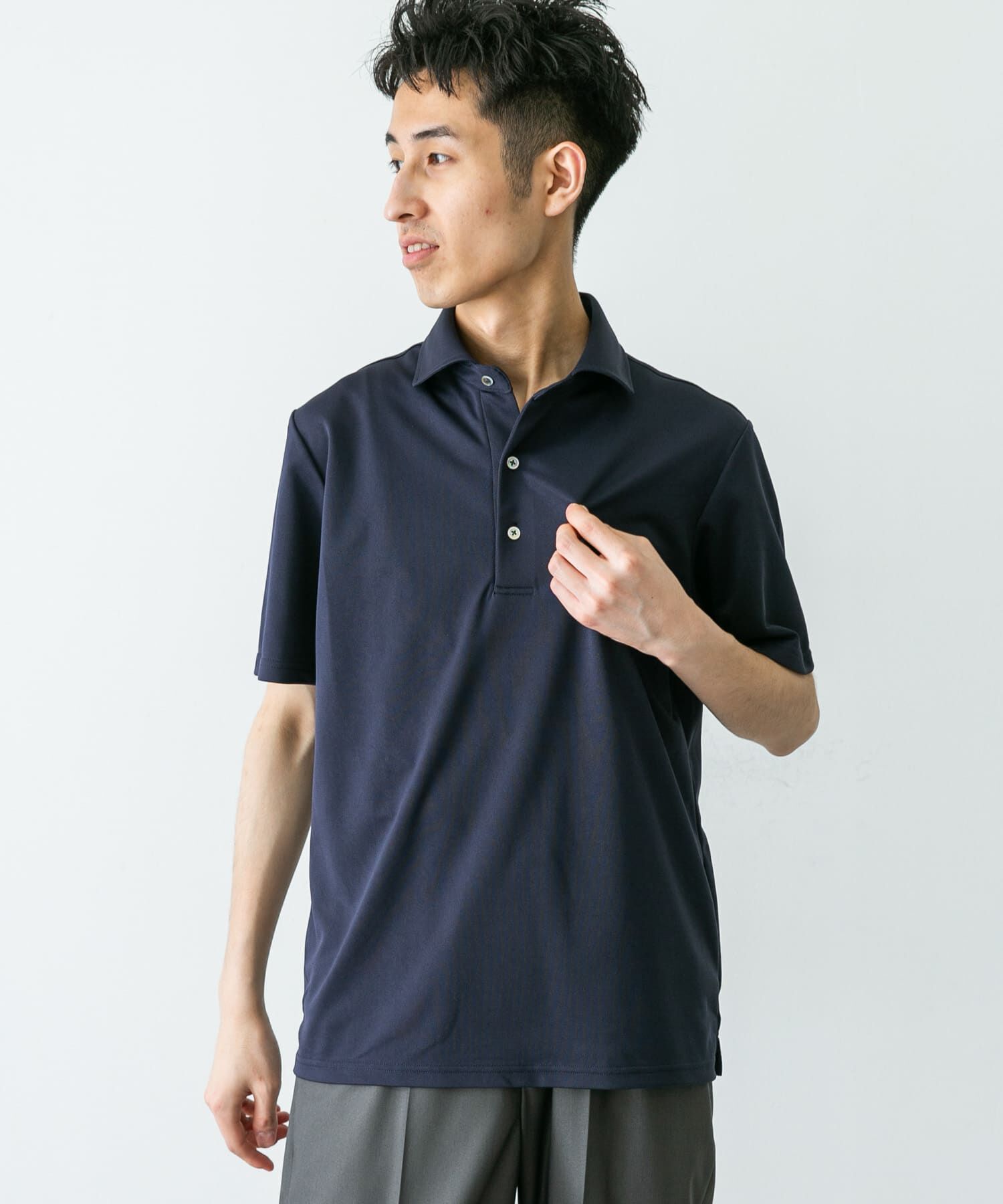 URBAN RESEARCH DOORS「『イージーケア/速乾性』LIFE STYLE TAILOR　トリコット半袖プルオーバー」|シャツ・ブラウス|