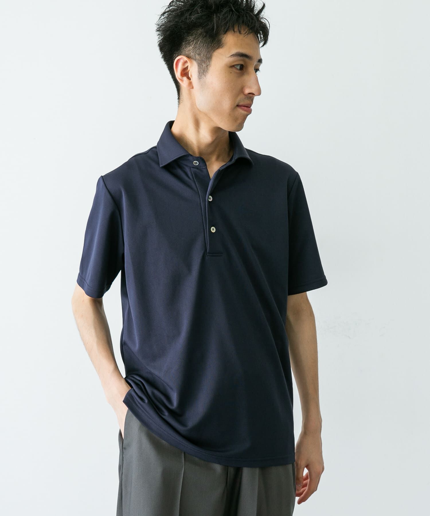 URBAN RESEARCH DOORS「『イージーケア/速乾性』LIFE STYLE TAILOR　トリコット半袖プルオーバー」|シャツ・ブラウス|