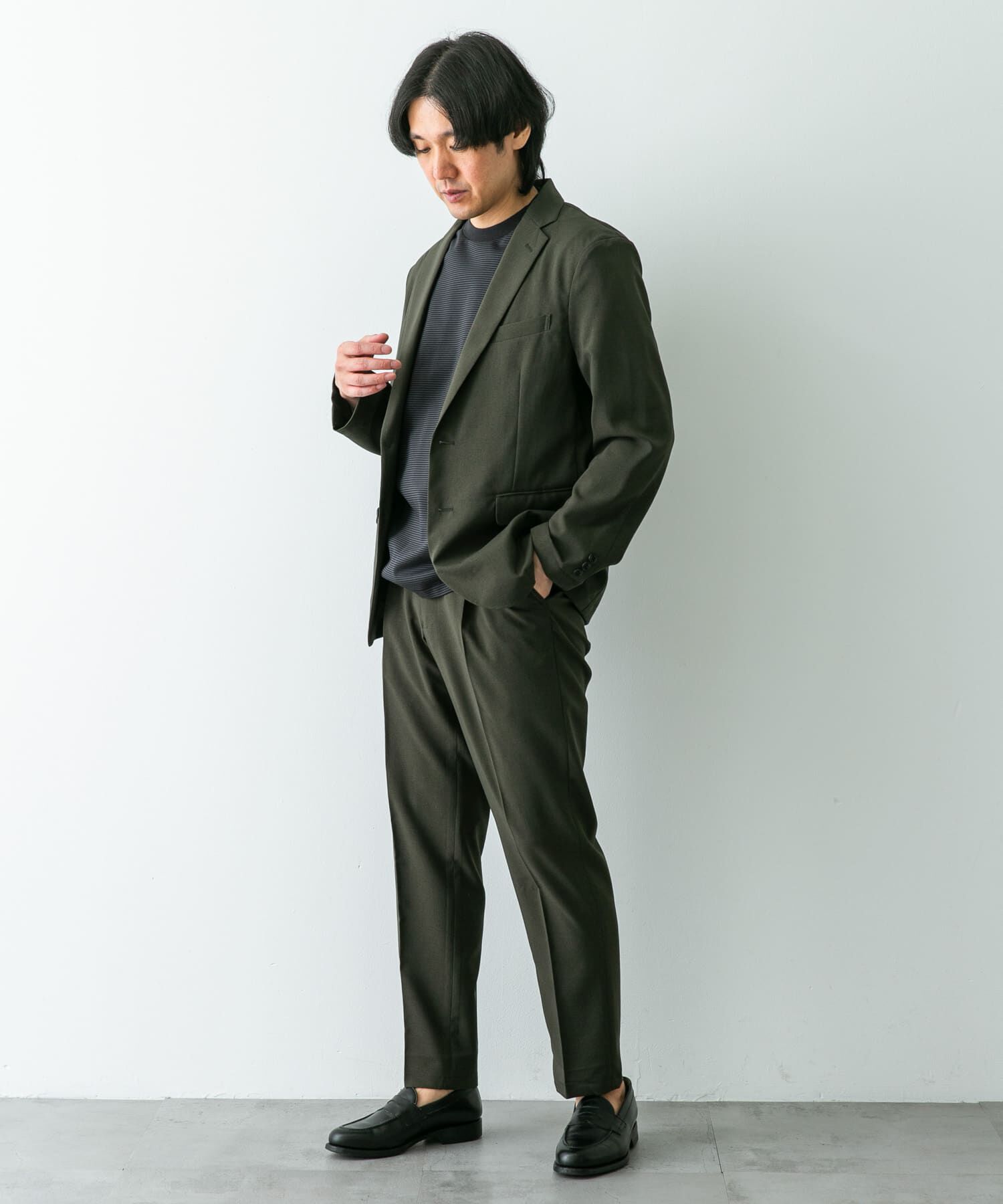 URBAN RESEARCH DOORS「『イージーケア』LIFE STYLE TAILOR　メランジトロストレッチパンツ」|スラックス|