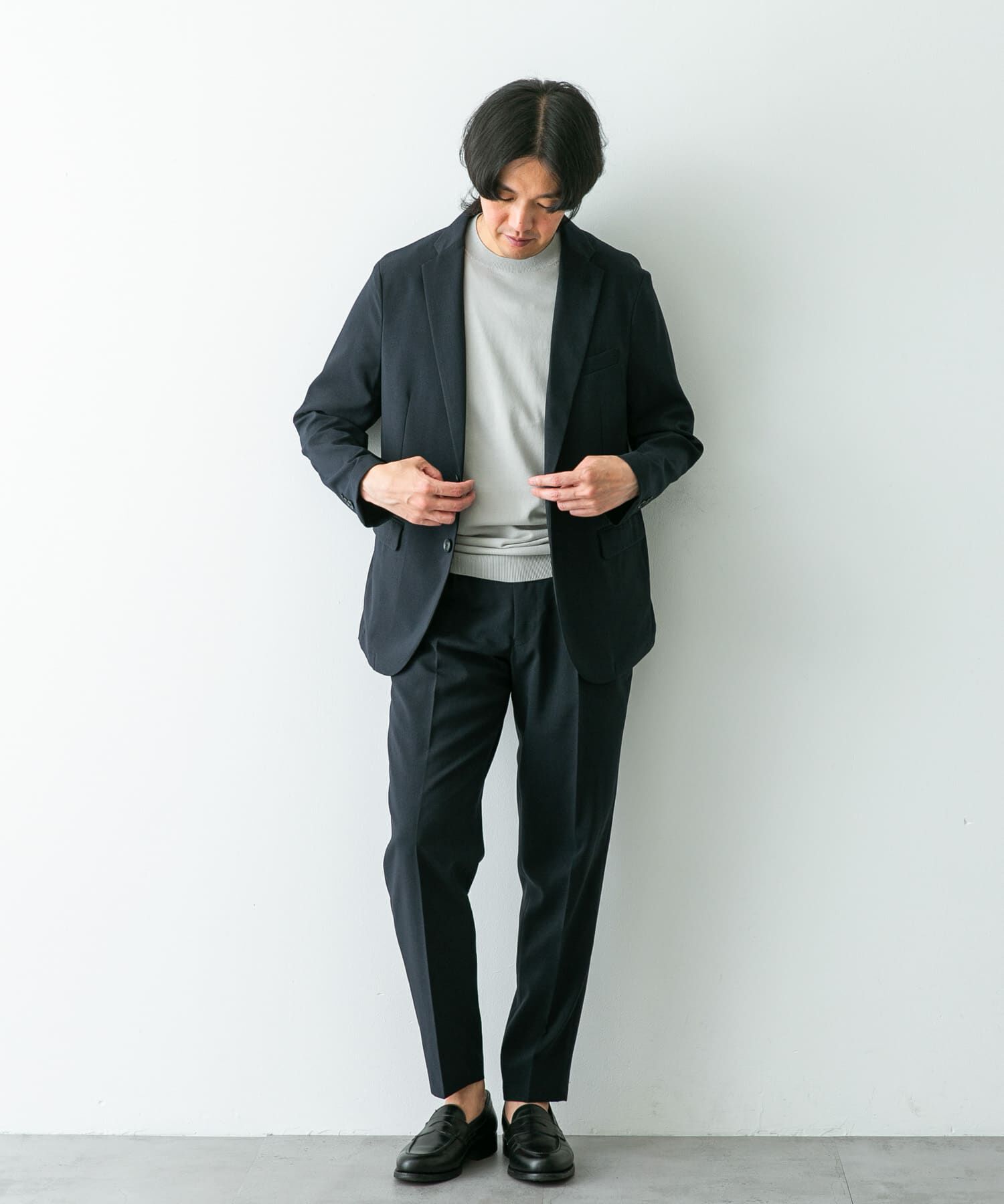 URBAN RESEARCH DOORS「『イージーケア』LIFE STYLE TAILOR　メランジトロストレッチパンツ」|スラックス|