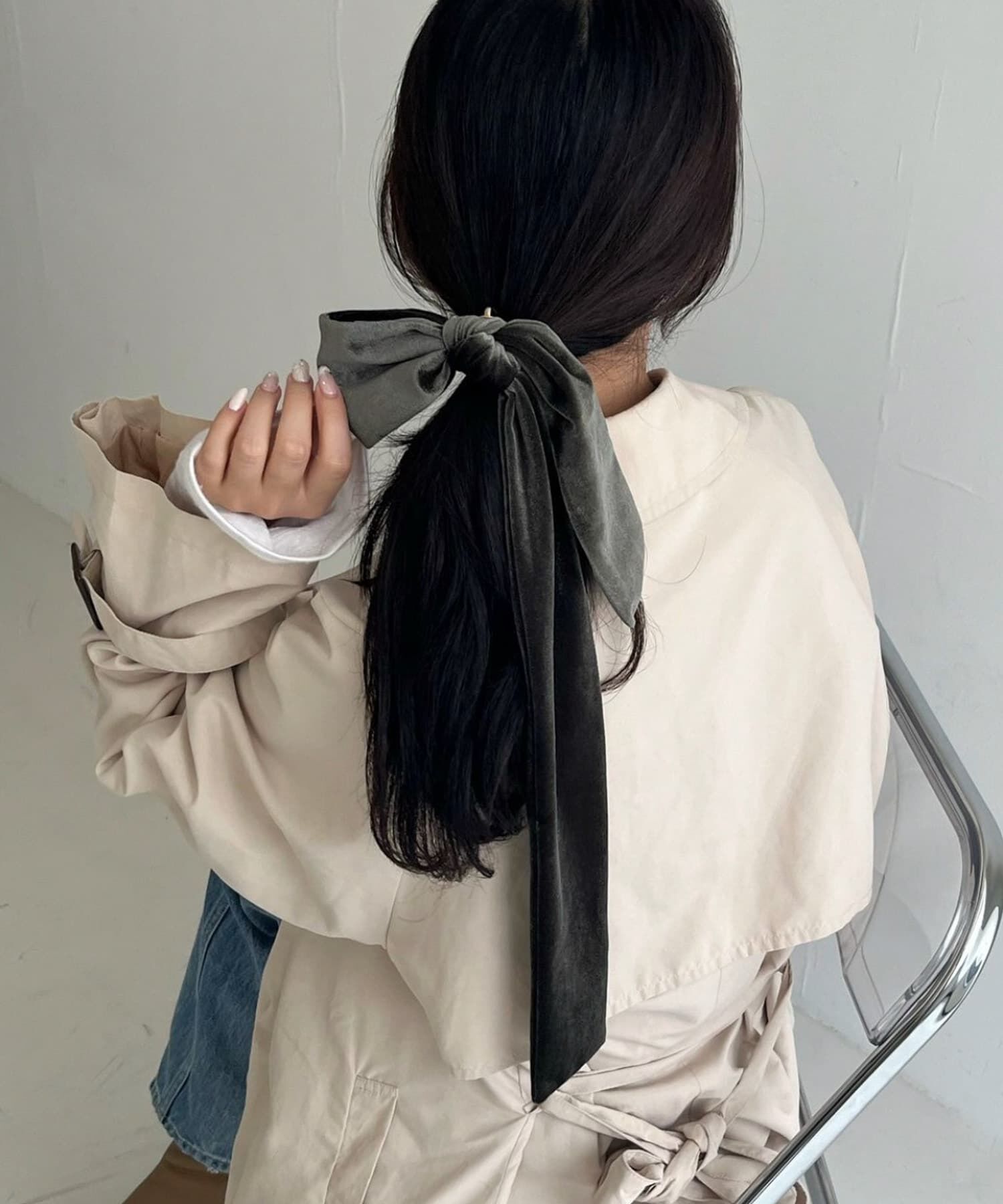 SMELLY「『WEB/一部店舗限定』ベロアビッグリボンヘアカフセット」|ヘアゴム・シュシュ|