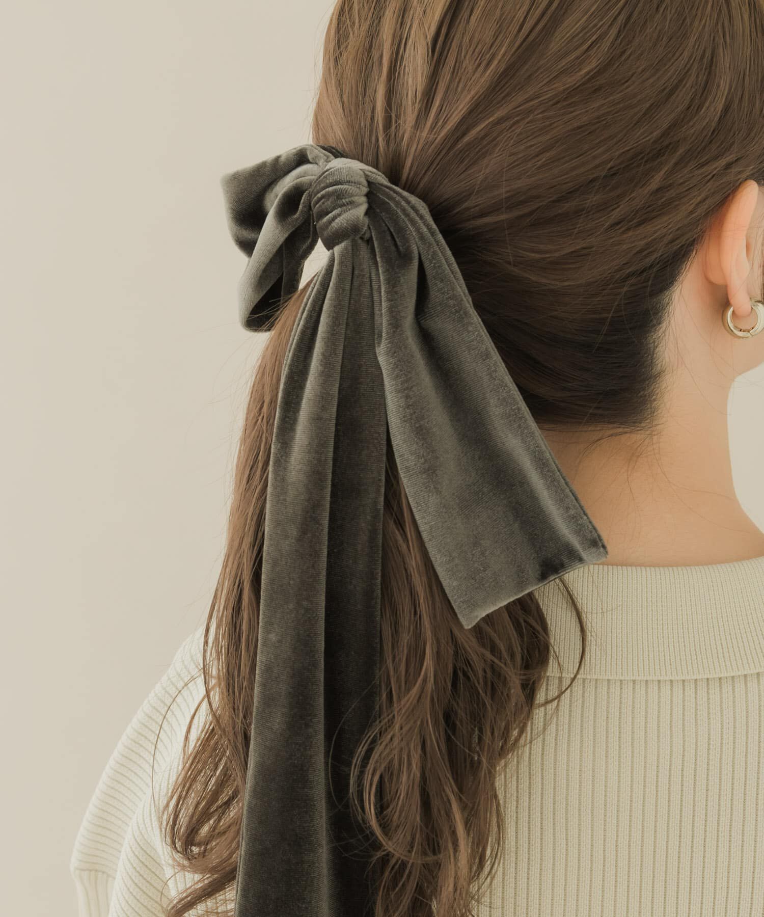 SMELLY「『WEB/一部店舗限定』ベロアビッグリボンヘアカフセット」|ヘアゴム・シュシュ|