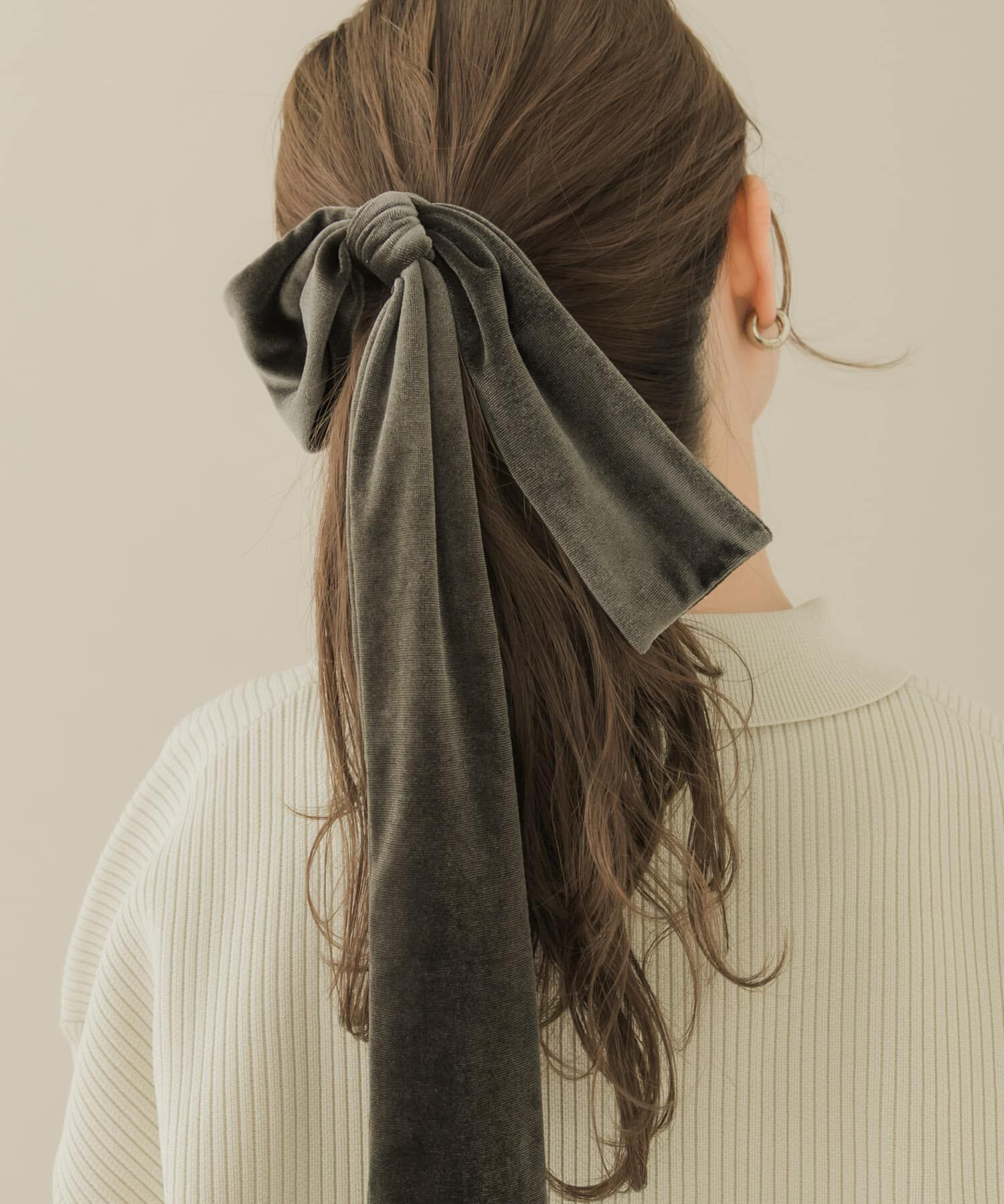 SMELLY「『WEB/一部店舗限定』ベロアビッグリボンヘアカフセット」|ヘアゴム・シュシュ|