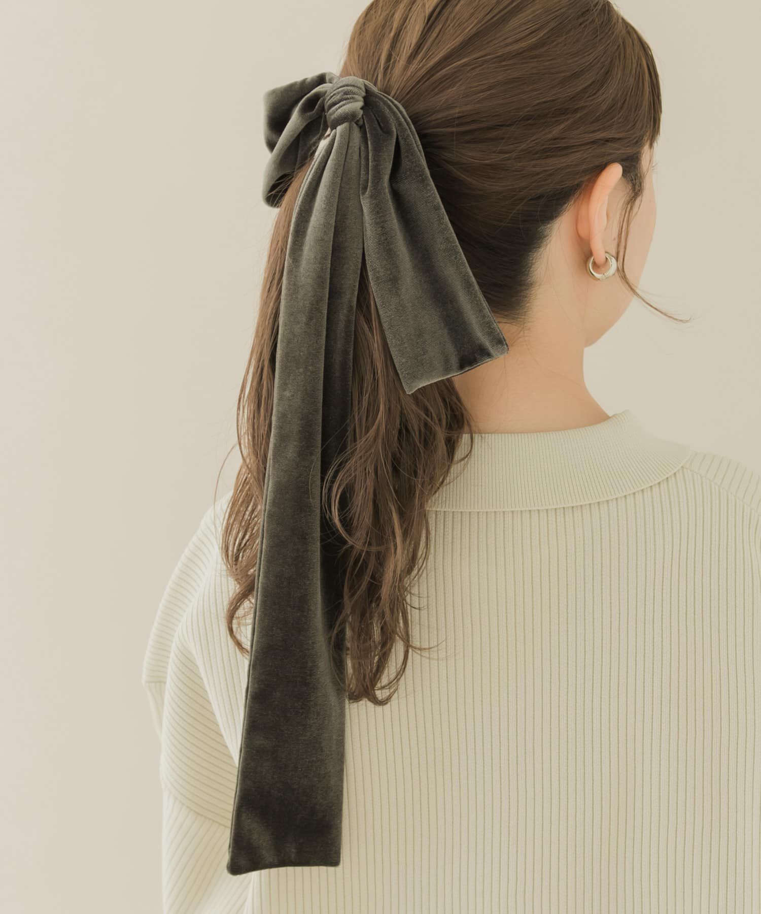 SMELLY「『WEB/一部店舗限定』ベロアビッグリボンヘアカフセット」|ヘアゴム・シュシュ|