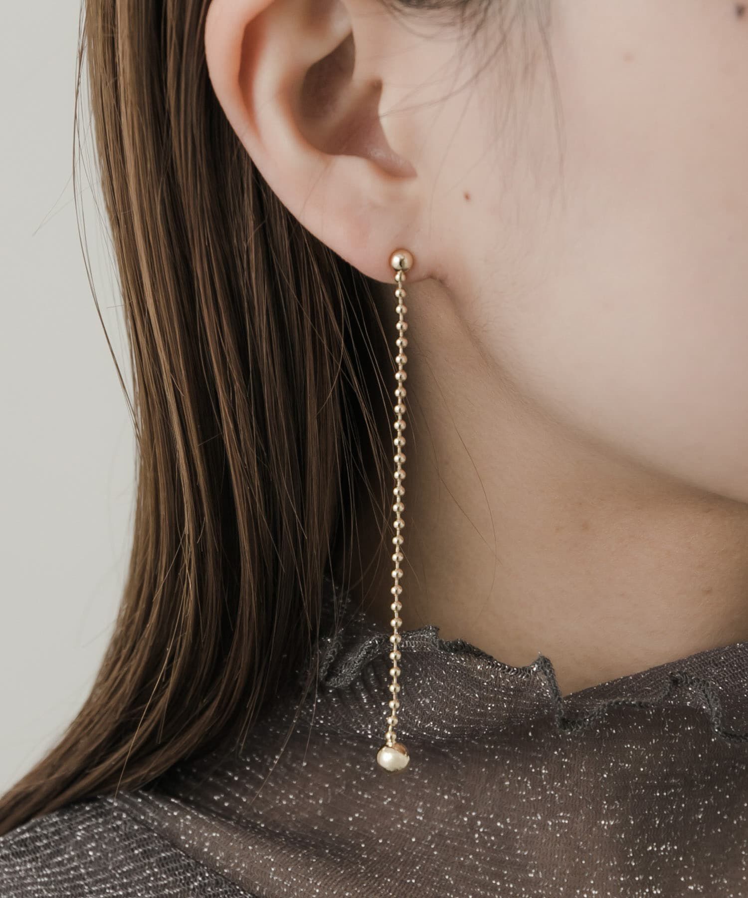 SMELLY「ボールチェーンロングピアス」|ピアス|