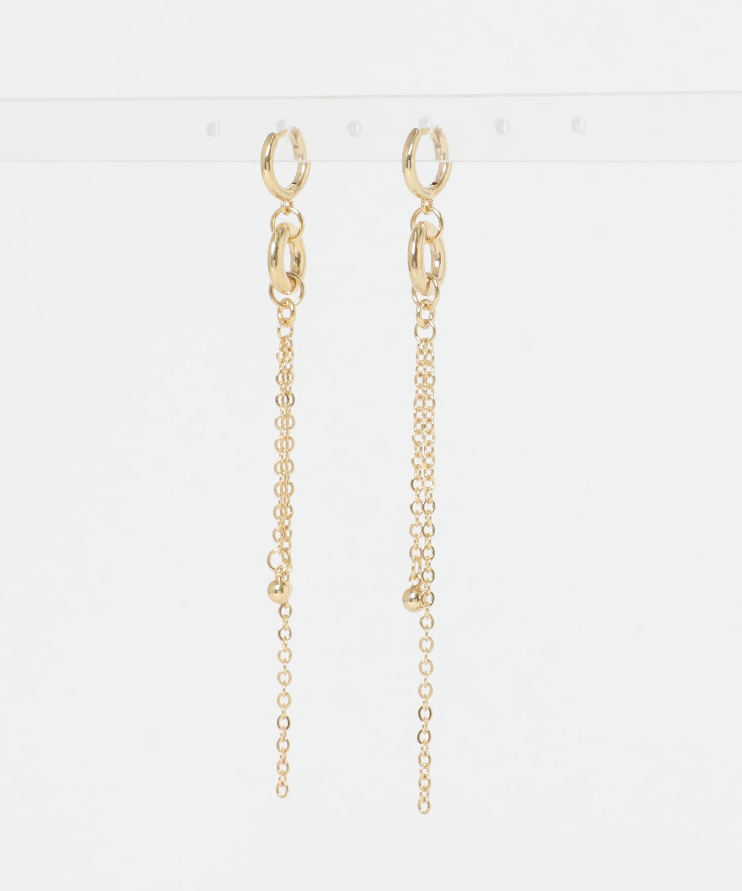 SMELLY「メタルサークルロングチェーンピアス」|ピアス|