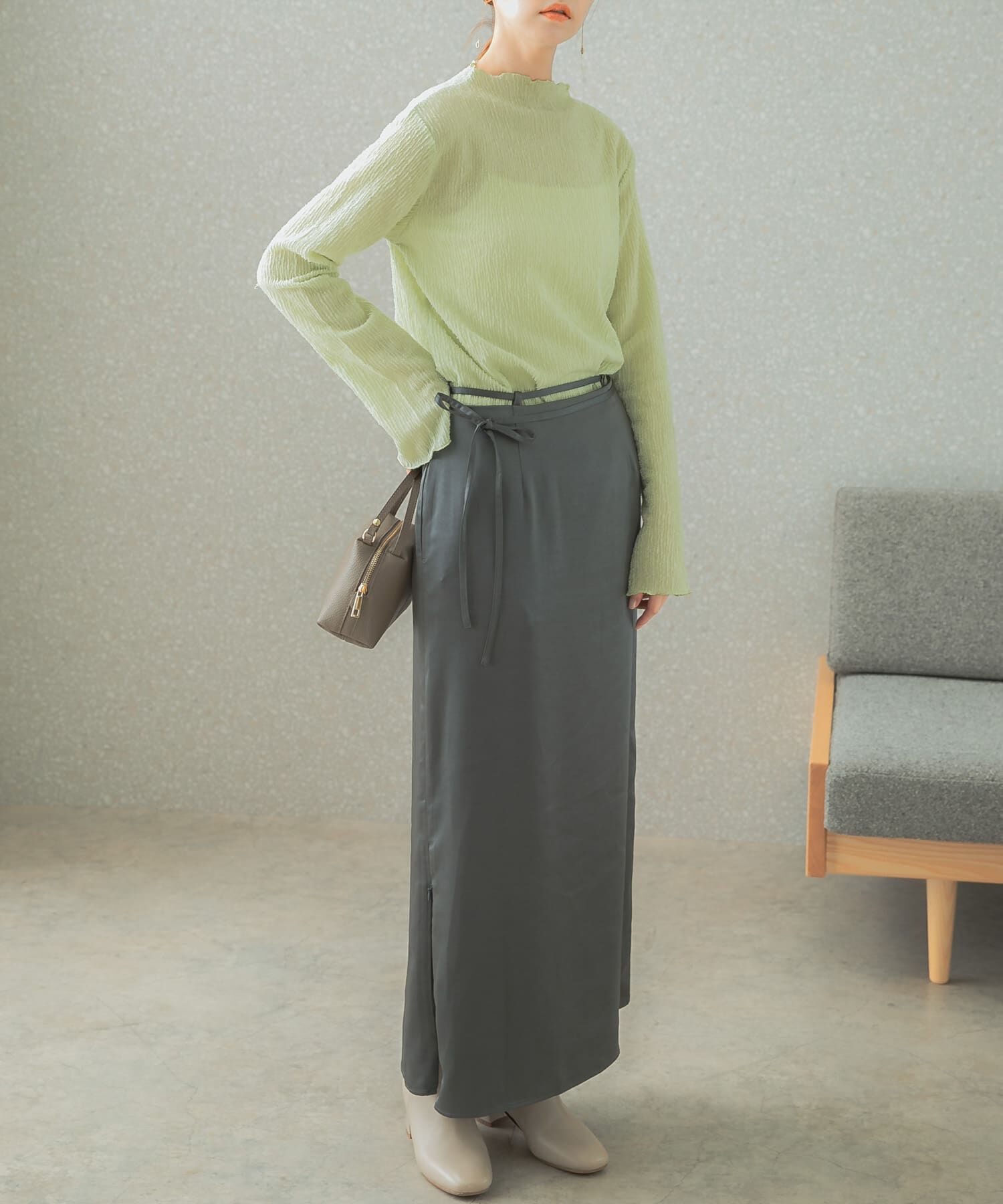 URBAN RESEARCH ROSSO「マルチウェイサテンナロースカート」|スカート|