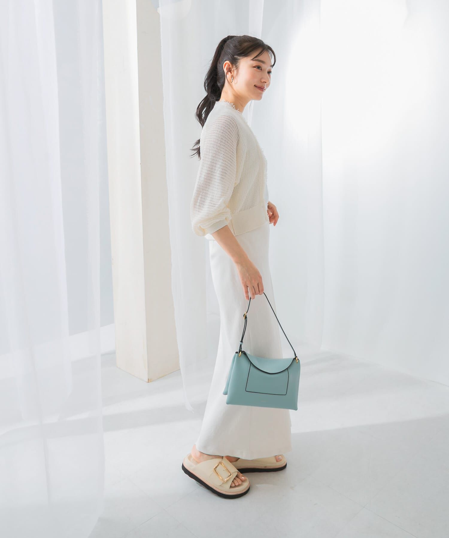 URBAN RESEARCH ROSSO「柄編みフリンジカーディガン」|カーディガン|