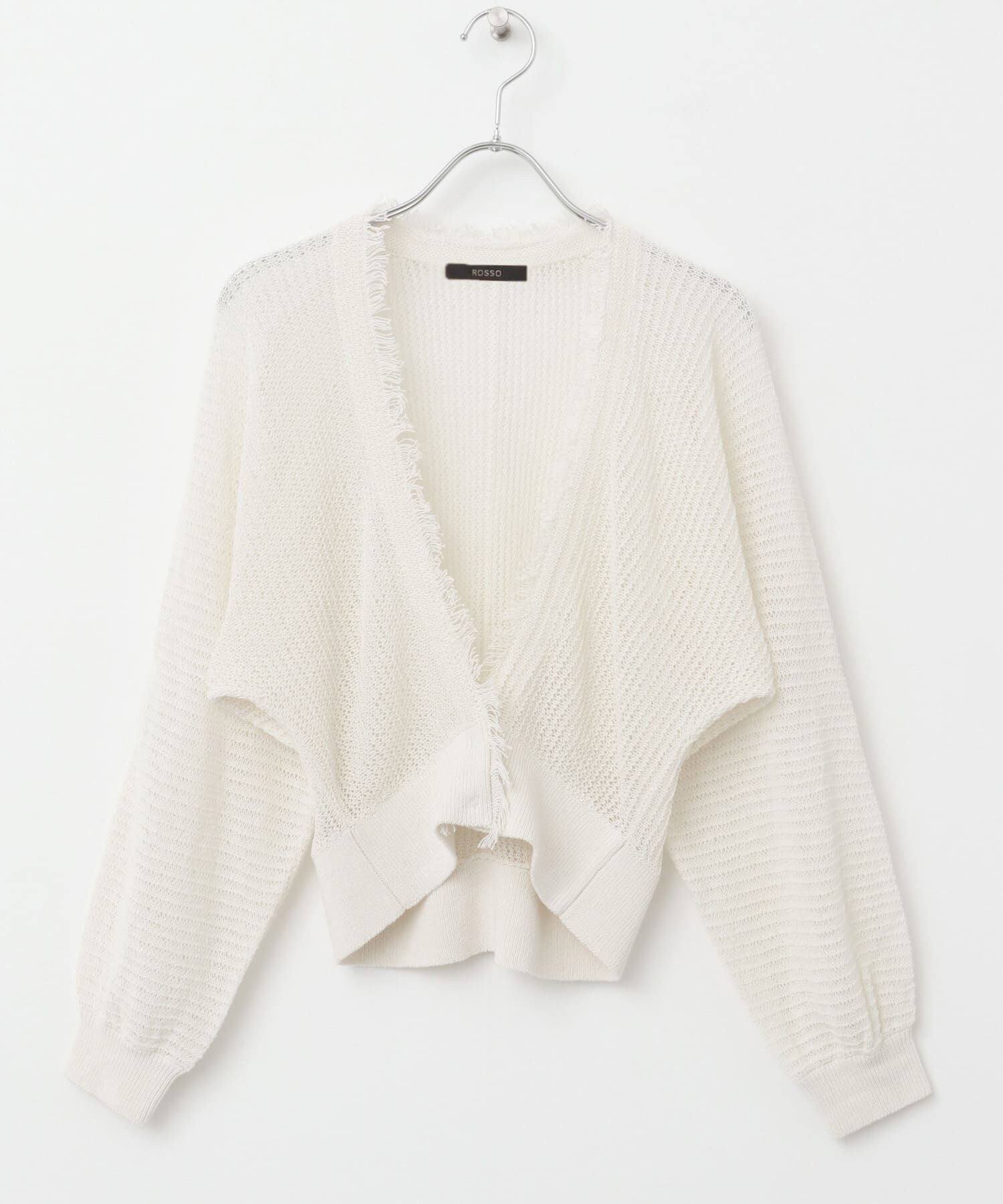 URBAN RESEARCH ROSSO「柄編みフリンジカーディガン」|カーディガン|