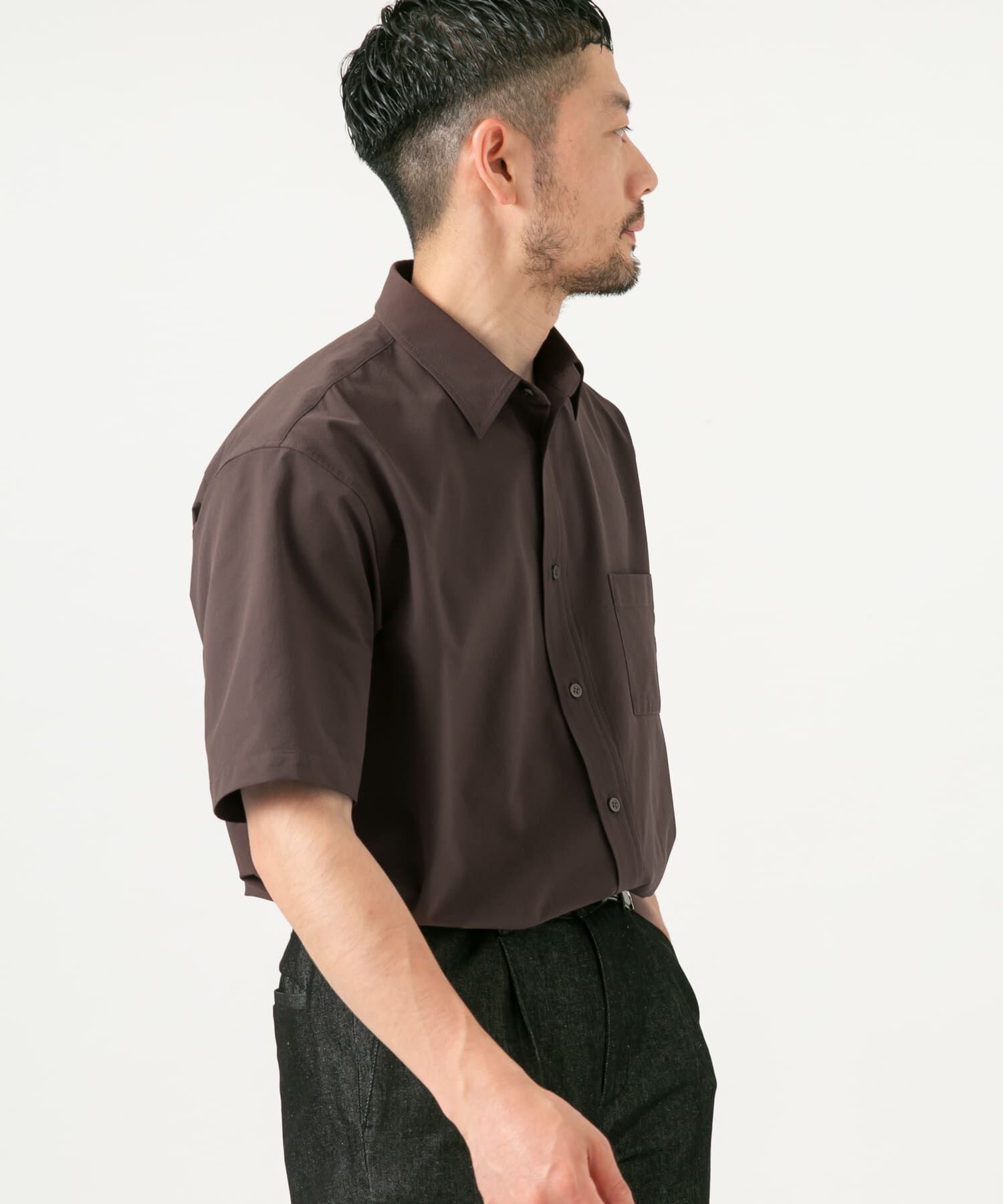 URBAN RESEARCH ROSSO「『XLサイズあり』マイクロサッカーレギュラーカラー半袖シャツ」|シャツ・ブラウス|