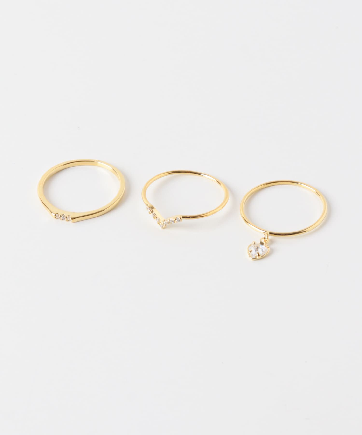 SMELLY「ビジューチャーム3セットリング」|リング|