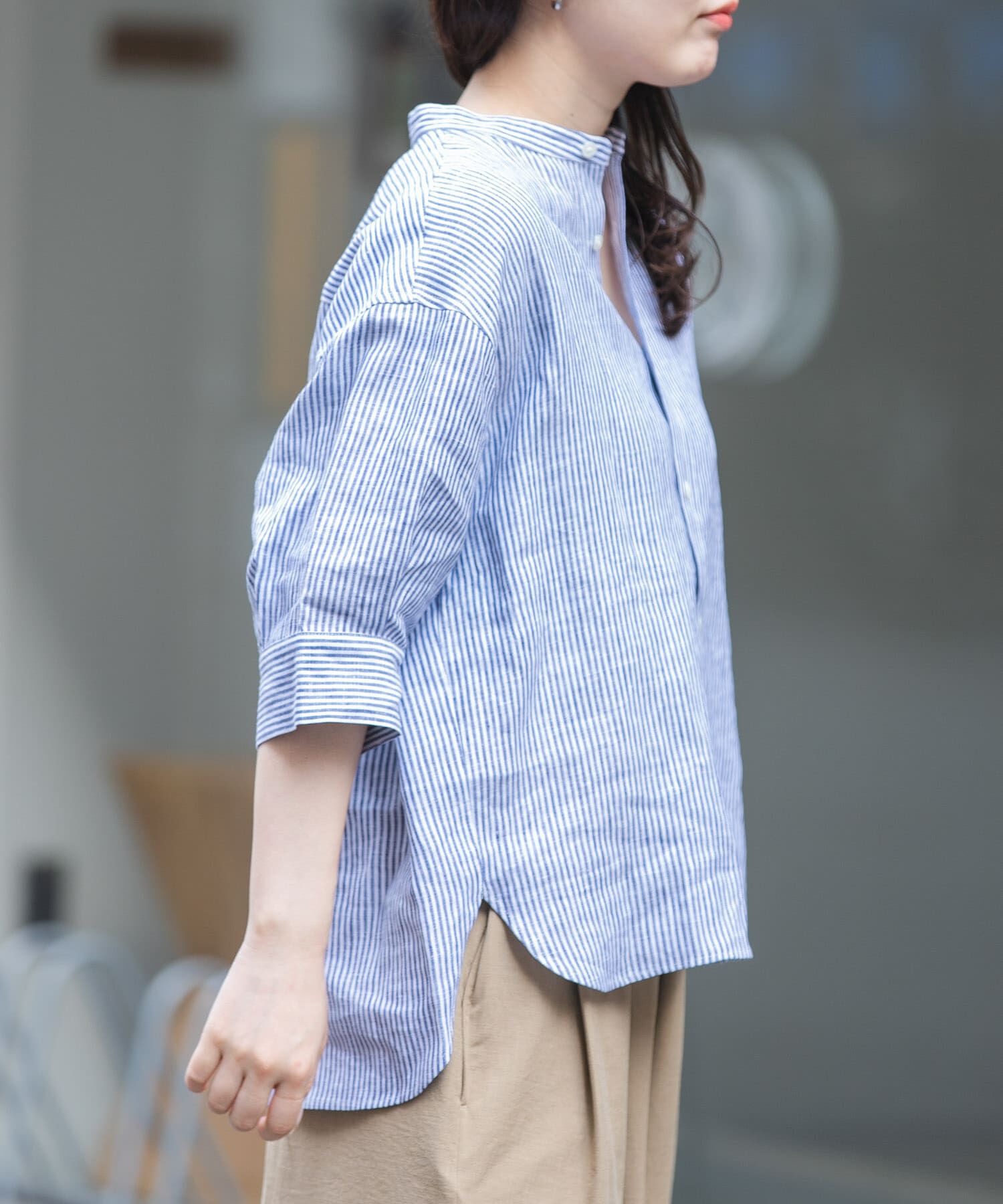 URBAN RESEARCH DOORS「FORK&SPOON　フレンチリネンショートスリーブシャツ」|シャツ・ブラウス|