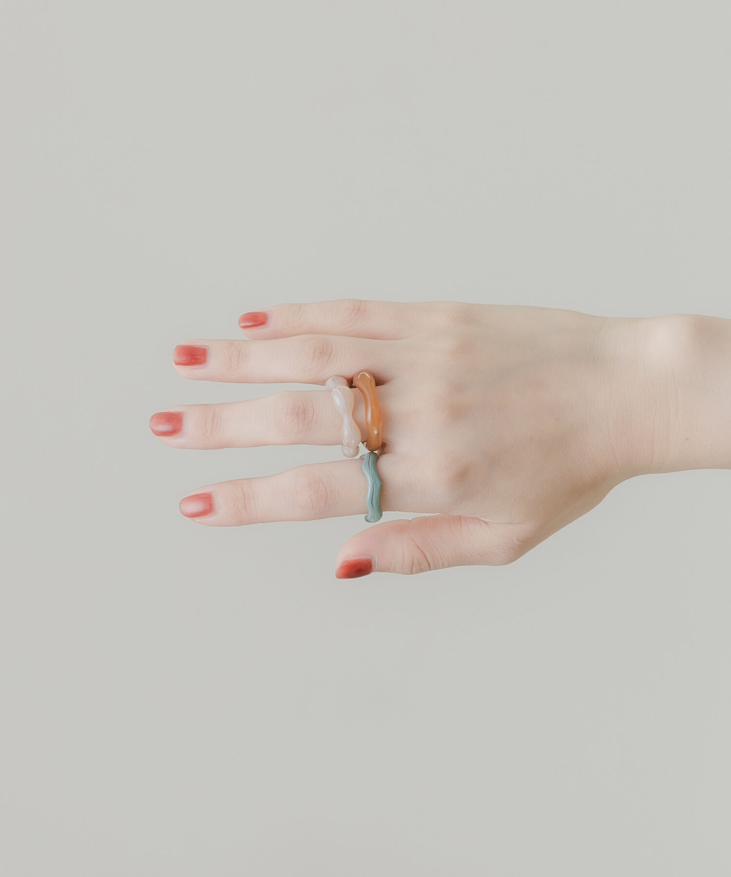 SMELLY「カラージュシ3セットリング」|リング|グリーン系その他