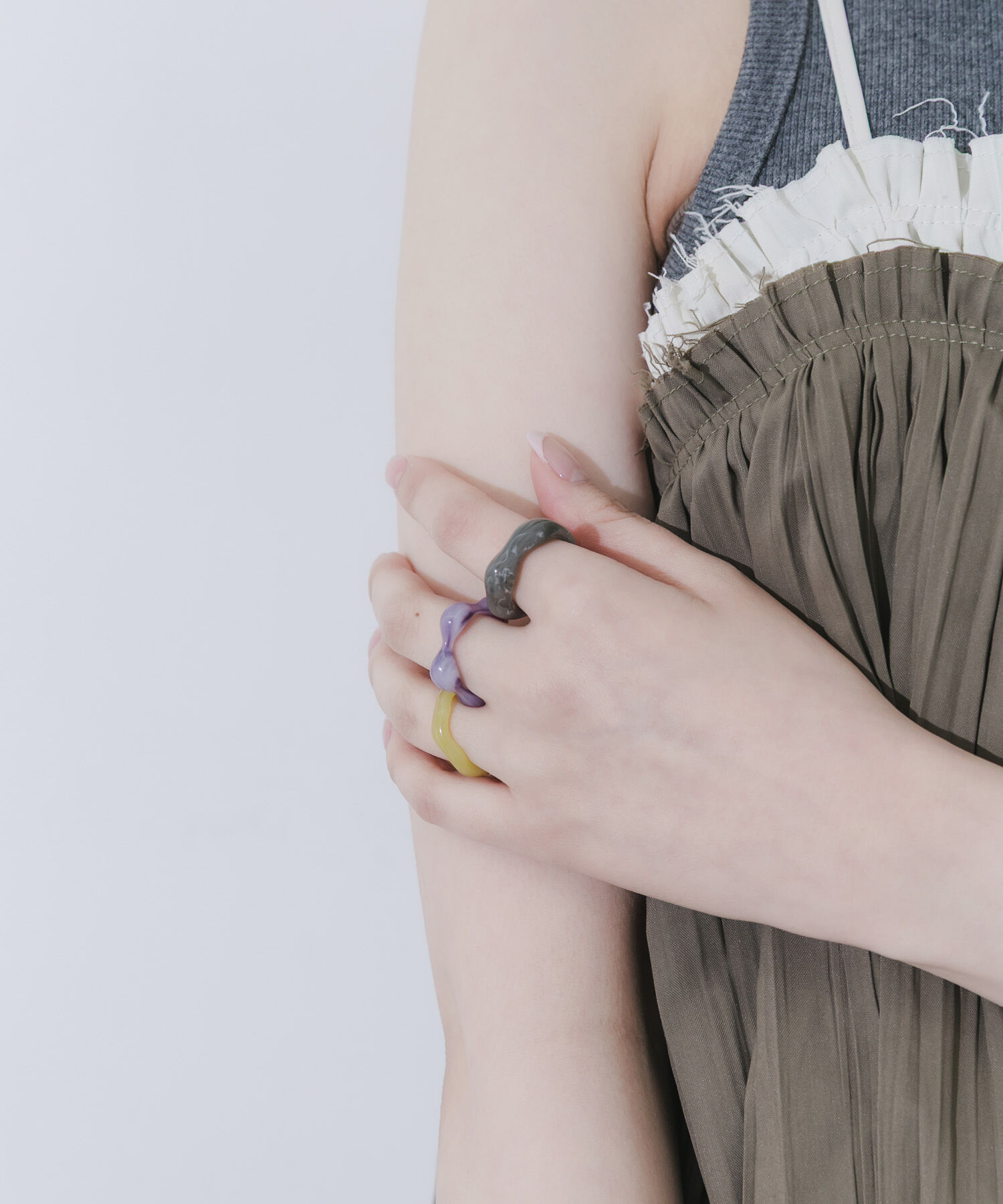 SMELLY「カラージュシ3セットリング」|リング|