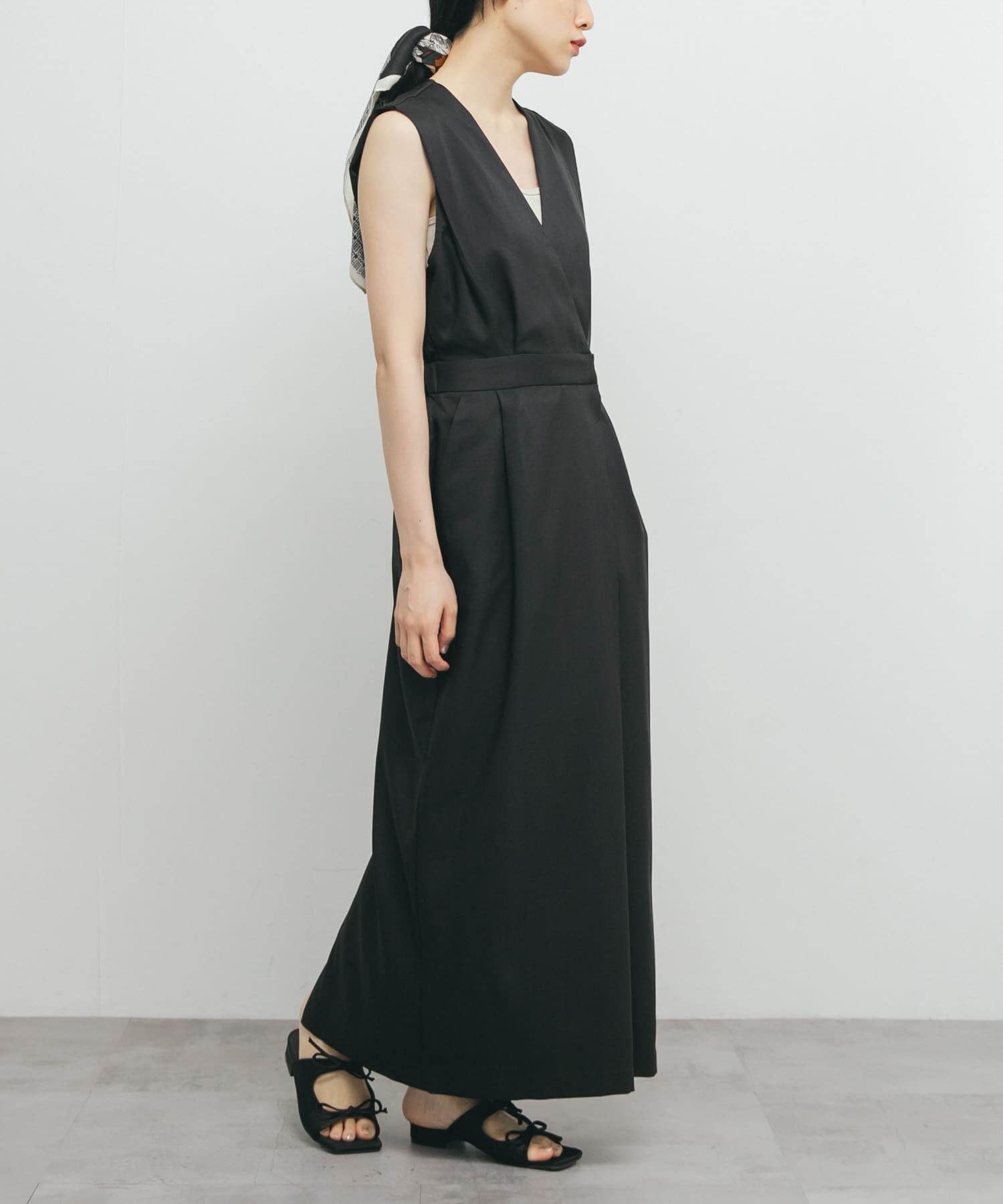  「カシュクールラップジャンパースカート」|ワンピース|