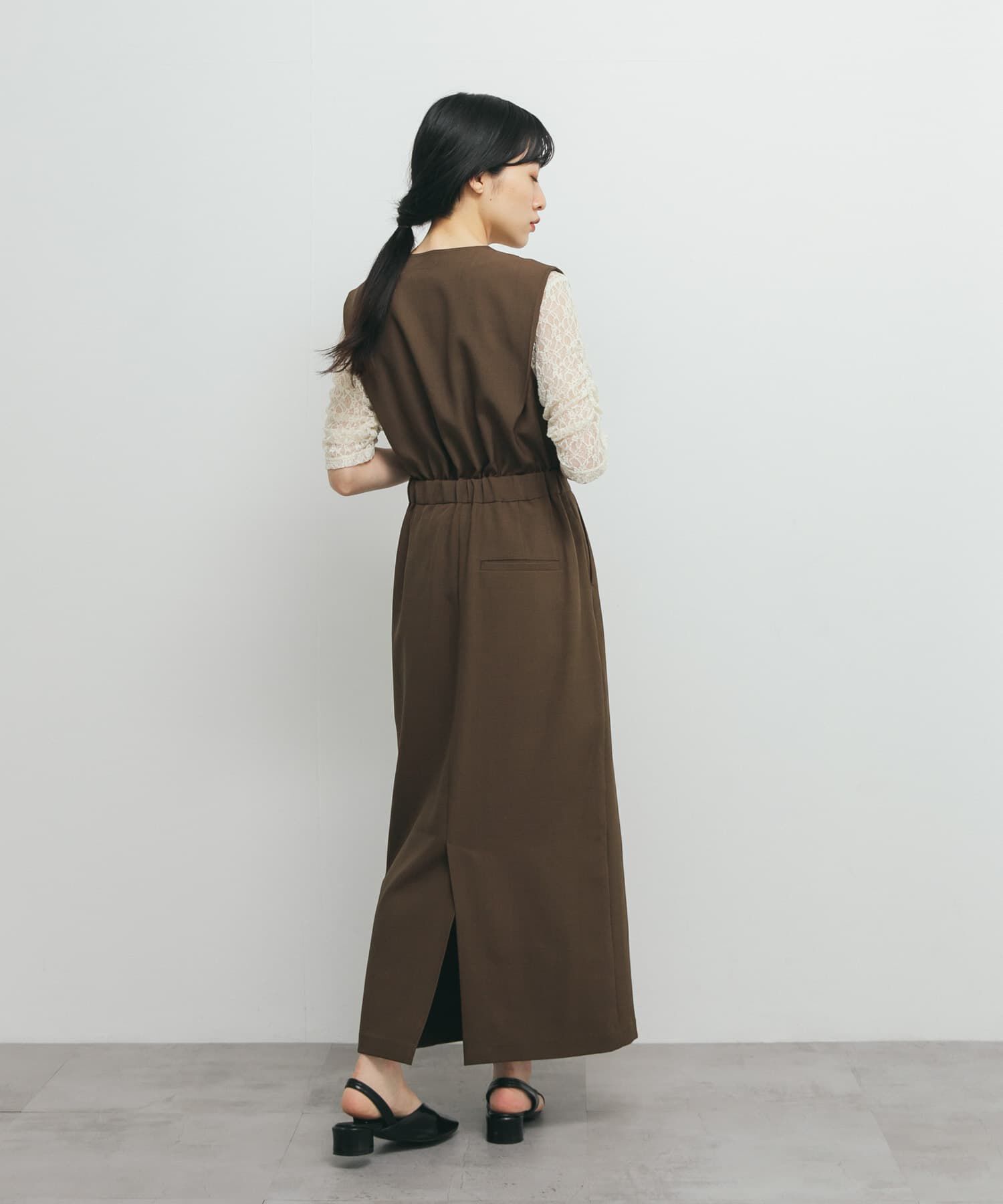  「カシュクールラップジャンパースカート」|ワンピース|