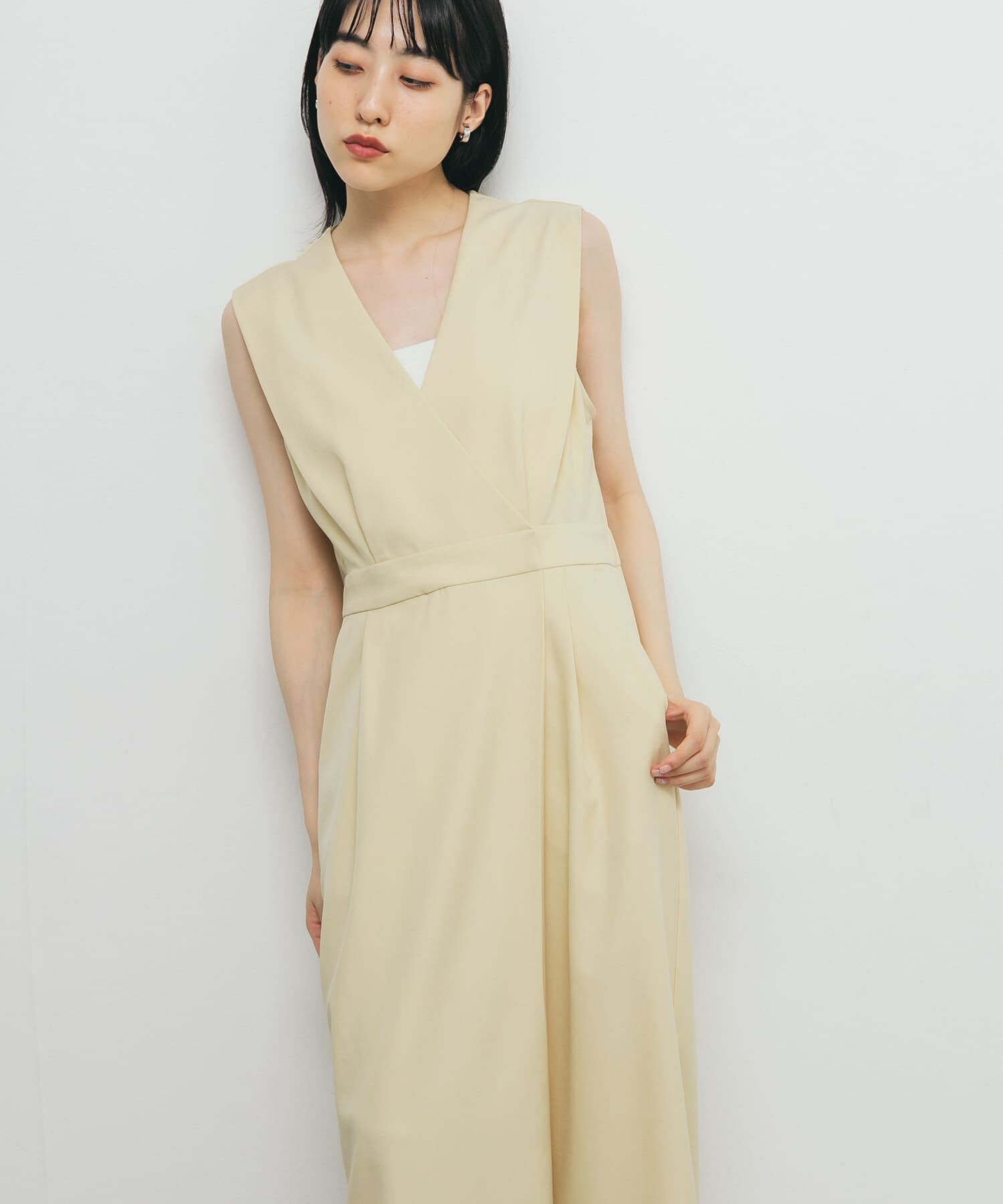  「カシュクールラップジャンパースカート」|ワンピース|