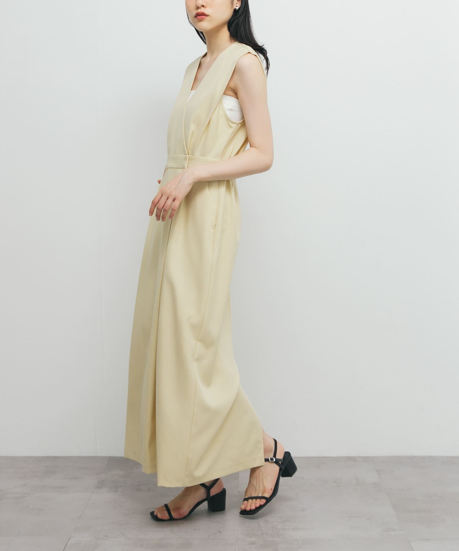  「カシュクールラップジャンパースカート」|ワンピース|