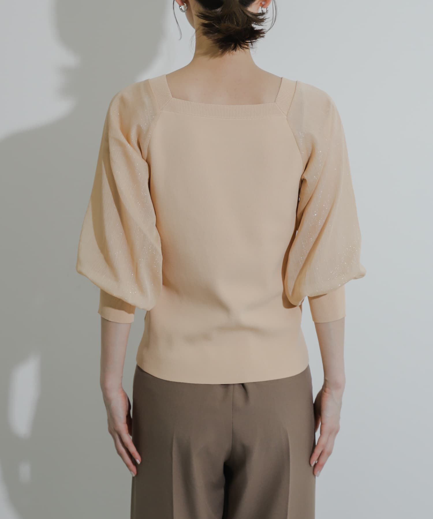 SENSE OF PLACE by URBAN RESEARCH「シアーボリュームスリーブセーター(5分袖)」|ニット・セーター|