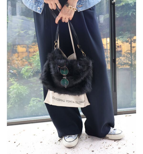  「《ランキング1位》フェイクファー2WAYバッグ」|ハンドバッグ|