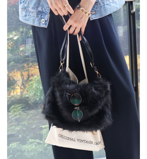  「《ランキング1位》フェイクファー2WAYバッグ」|ハンドバッグ|