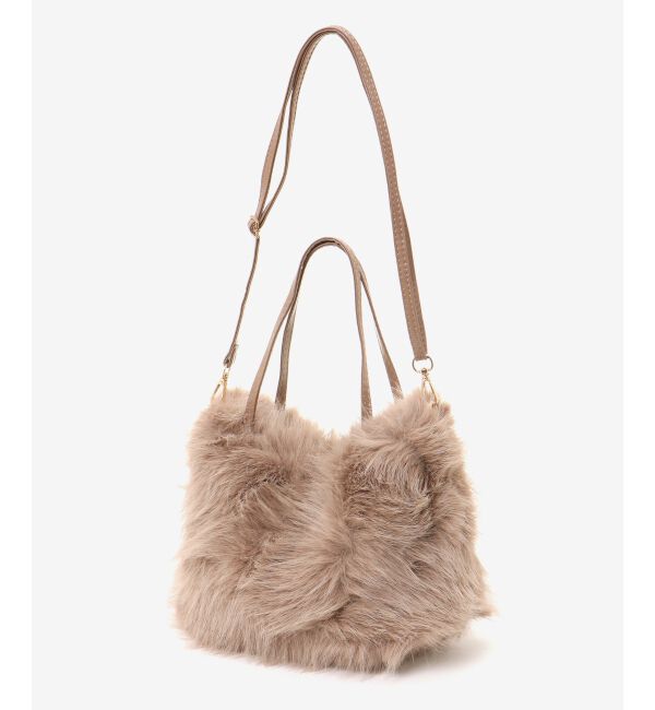  「《ランキング1位》フェイクファー2WAYバッグ」|ハンドバッグ|