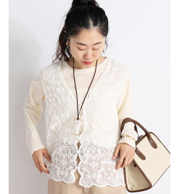  「TORRAZZO DONNAエンブロイダリーレースベスト」|ベスト・ジレ|