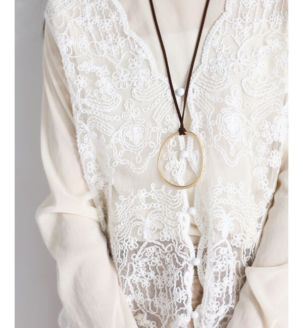  「TORRAZZO DONNAエンブロイダリーレースベスト」|ベスト・ジレ|