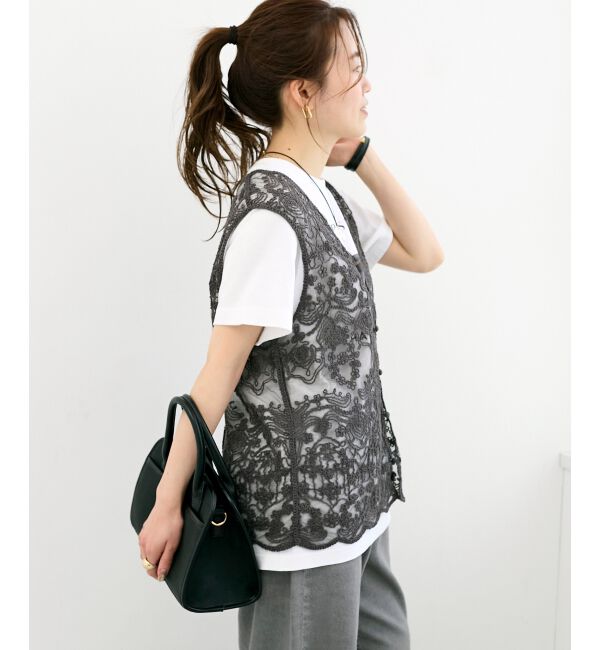  「TORRAZZO DONNAエンブロイダリーレースベスト」|ベスト・ジレ|