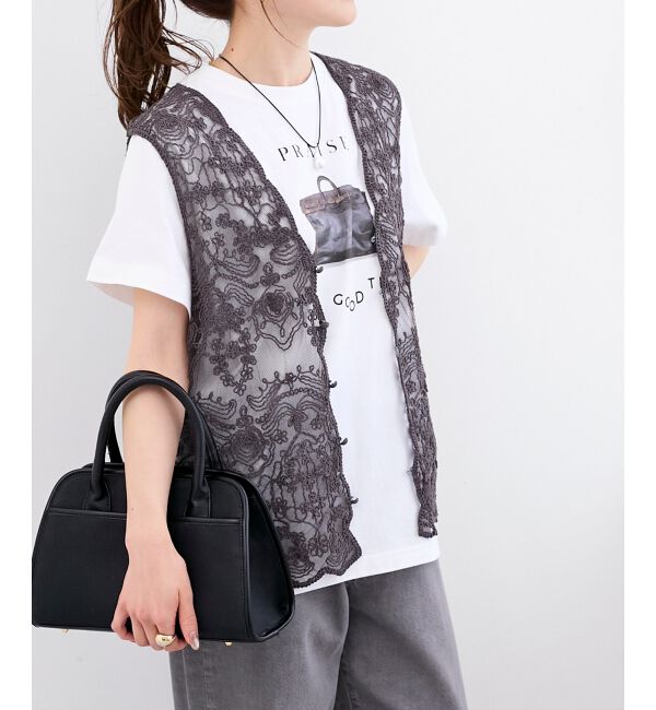  「TORRAZZO DONNAエンブロイダリーレースベスト」|ベスト・ジレ|