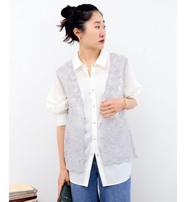  「TORRAZZO DONNAエンブロイダリーレースベスト」|ベスト・ジレ|