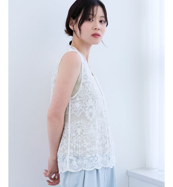  「TORRAZZO DONNAエンブロイダリーレースベスト」|ベスト・ジレ|