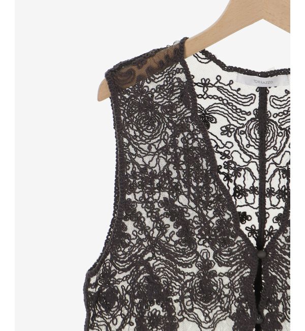  「TORRAZZO DONNAエンブロイダリーレースベスト」|ベスト・ジレ|