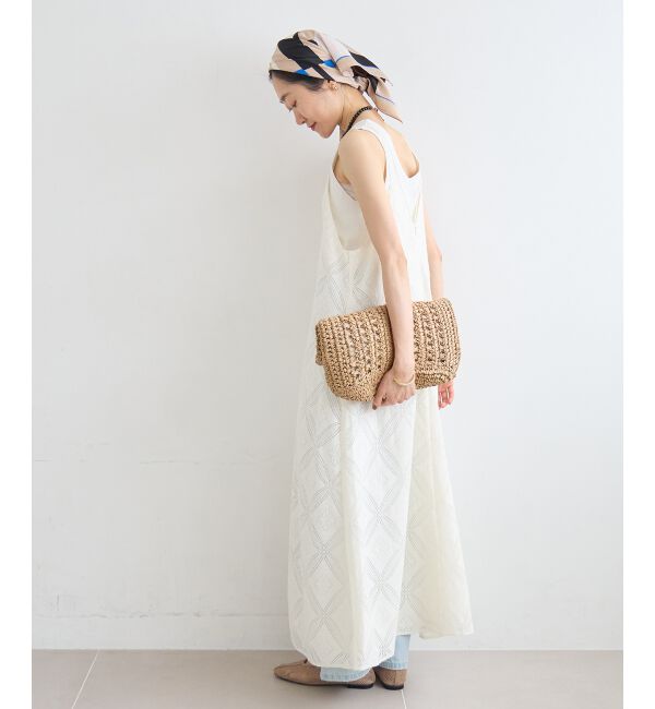  「パッチワーク風レースキャミワンピース」|ワンピース|