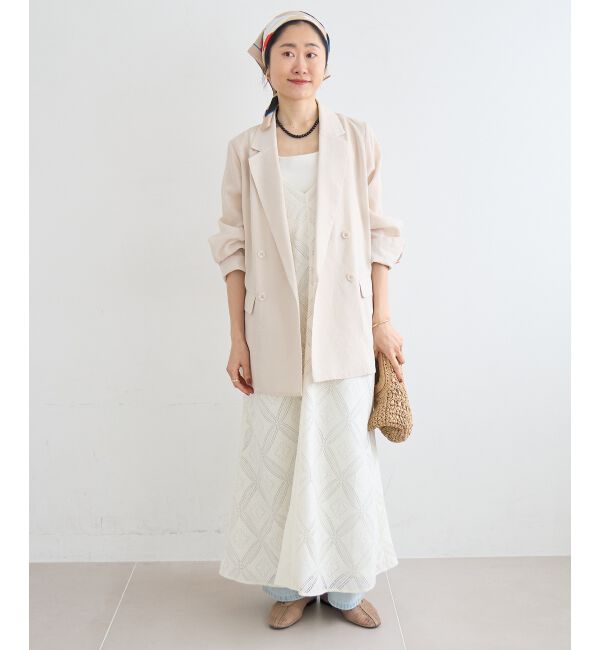  「パッチワーク風レースキャミワンピース」|ワンピース|