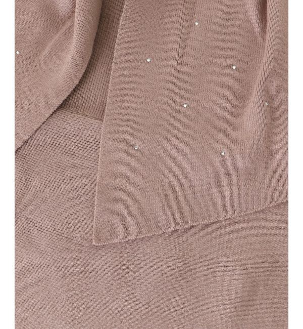  「ビジューリボンニットミニワンピース」|ワンピース|