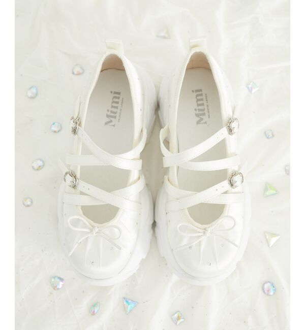  「キラキラサテンバレエスニーカー」|その他|アイボリー