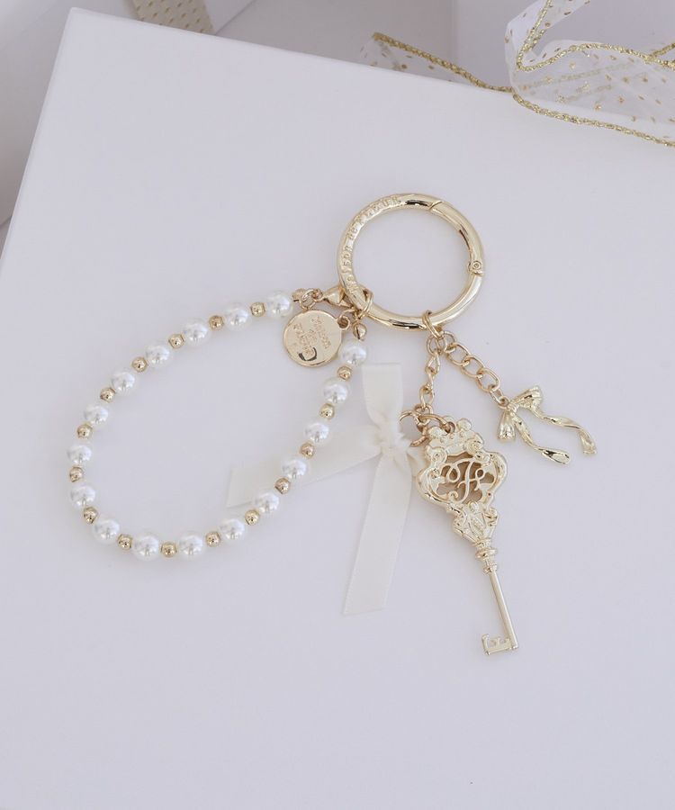 Maison de FLEUR「キーリボンパール2Wayチャーム」|その他|アイボリー