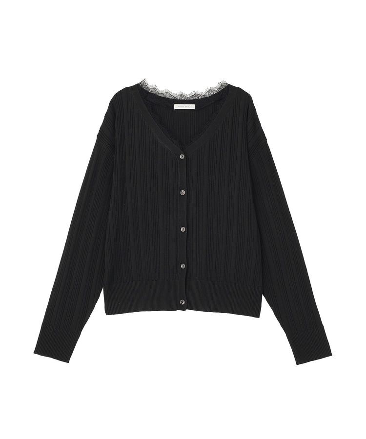 Green Parks「レースドッキングニットカーディガン」|カーディガン|