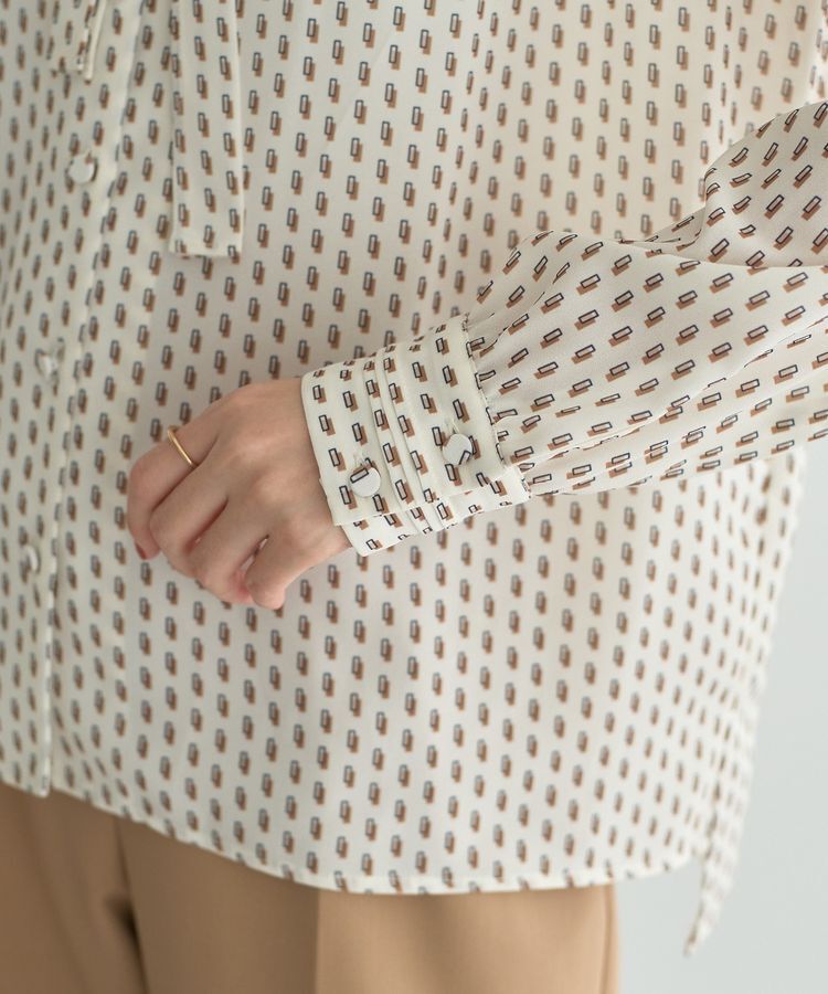 YECCA VECCA「ジオメ柄ボウタイブラウス」|シャツ・ブラウス|