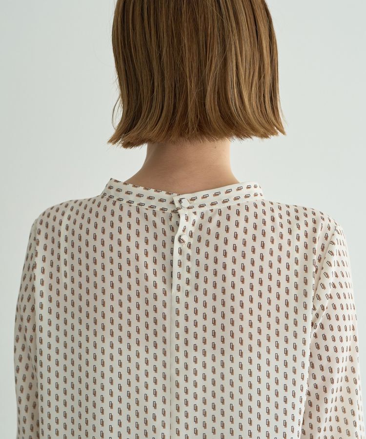 YECCA VECCA「ジオメ柄ボウタイブラウス」|シャツ・ブラウス|