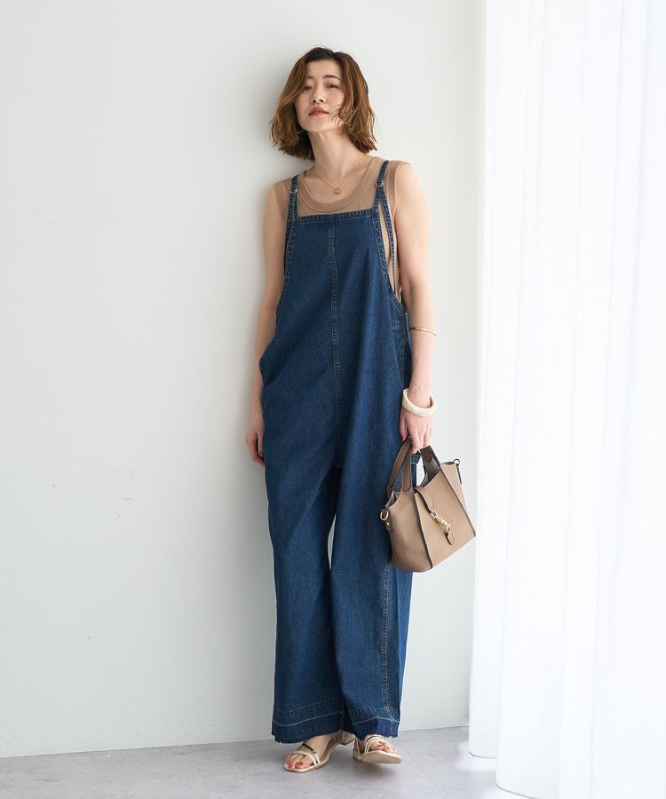 Editt by YECCA VECCA「綿麻デニムサロペット」|オールインワン|