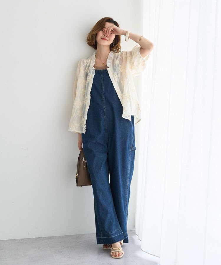 Editt by YECCA VECCA「綿麻デニムサロペット」|オールインワン|