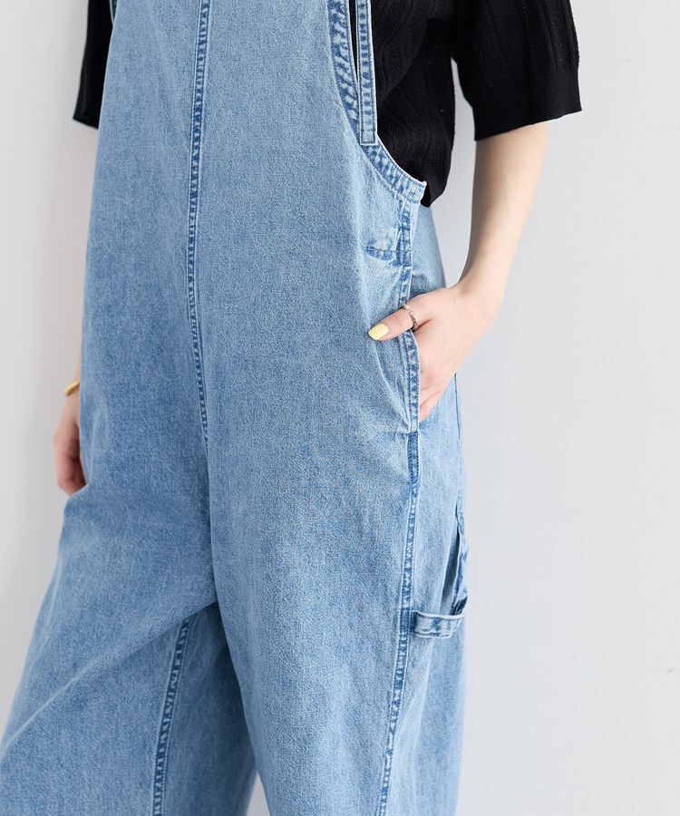 Editt by YECCA VECCA「綿麻デニムサロペット」|オールインワン|