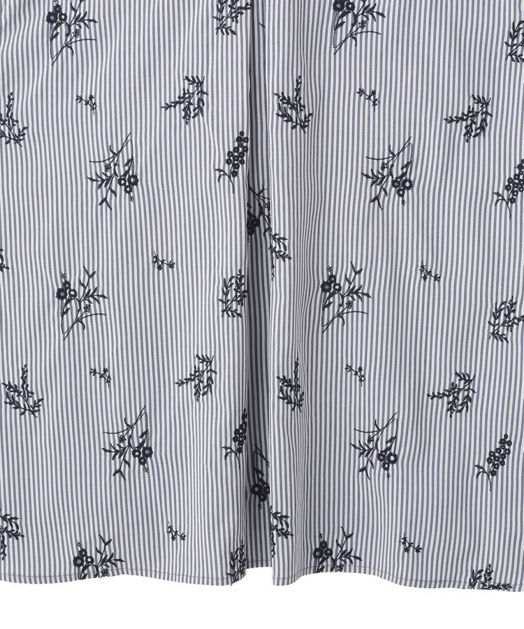 YECCA VECCA「ストライプ柄フラワー刺繍シャツ」|シャツ・ブラウス|