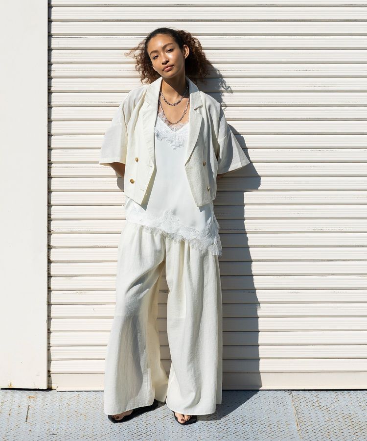 GARAGE OF GOOD CLOTHING「レースサテンアシンメトリーキャミソール」|キャミソール|