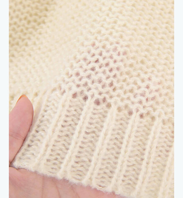 titivate「透かし編み刺繍クロップドプルオーバー」|ニット・セーター|