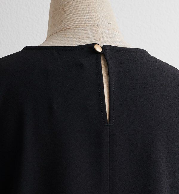  「【Du noir】ハンド風ステッチストレッチジョーゼットプルオーバー」|プルオーバー|