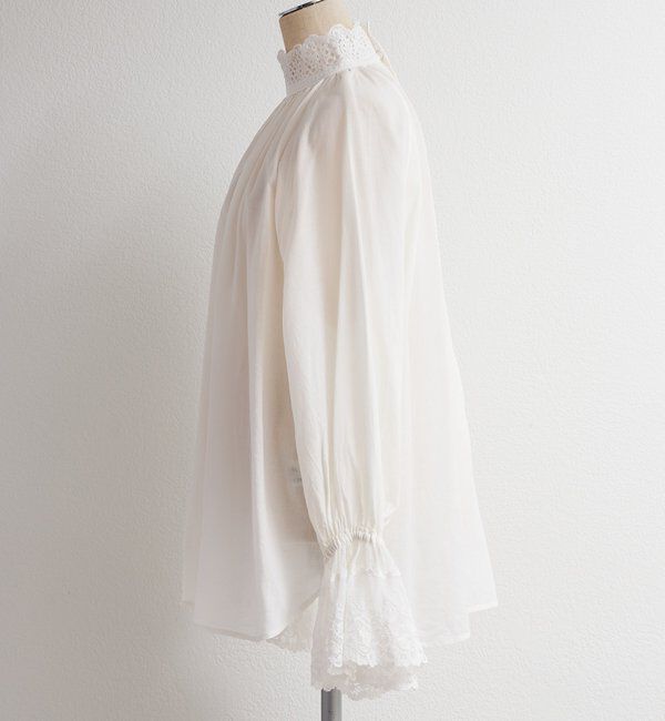  「襟袖レースプチハイネックブラウス」|プルオーバー|