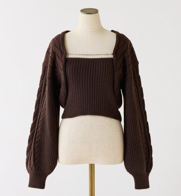  「ケーブルニットアンサンブル」|ニット・セーター|